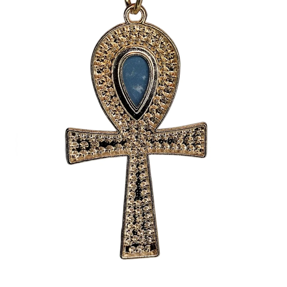 Egyptian Gold Ankh Crystal Collection Keychain NWT